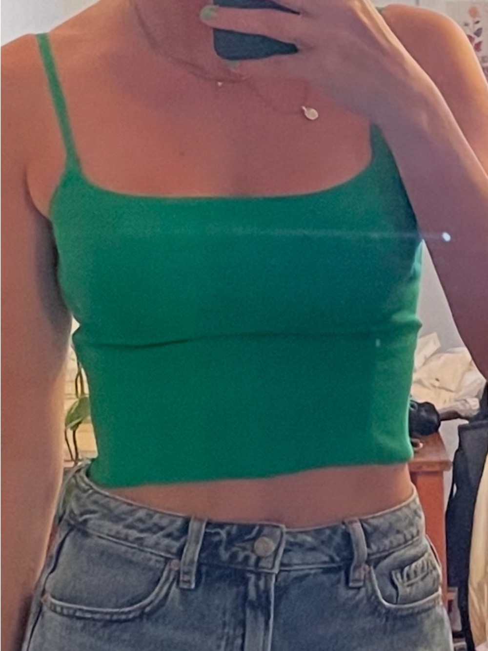 Wilfred Green Square-Neck Cropped Camisole